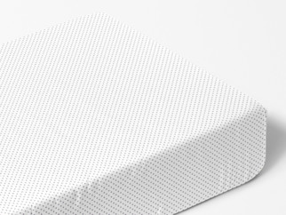 Bavlněné napínací prostěradlo - vzor šedé puntíky na bílém