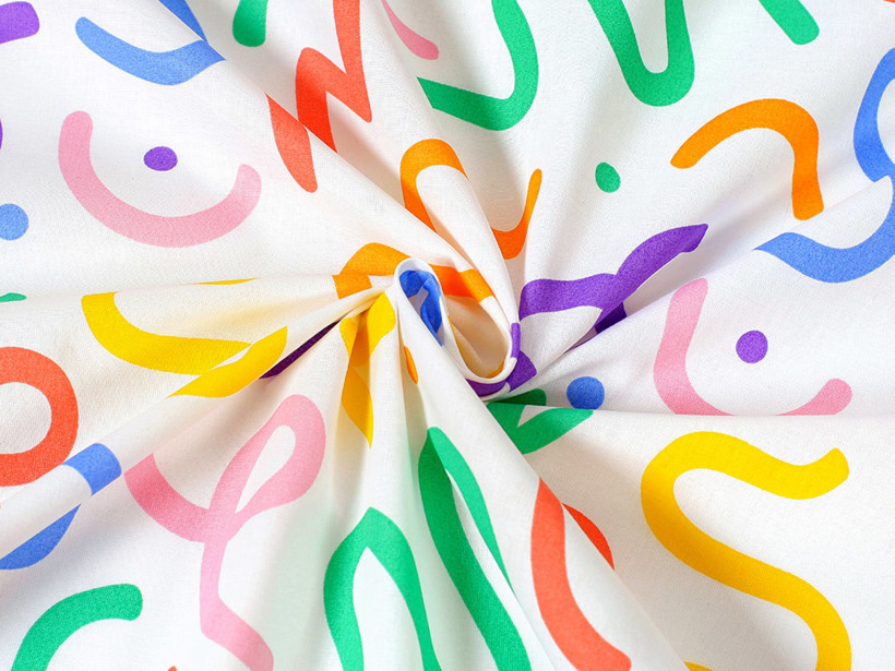 Bavlněné plátno - barevné spirály