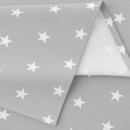 Bavlněný ubrus - bílé hvězdičky na světle šedém