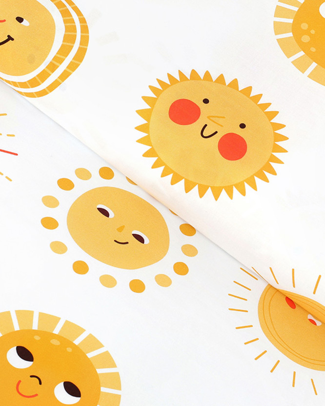 Bavlněné plátno - usměvavá sluníčka