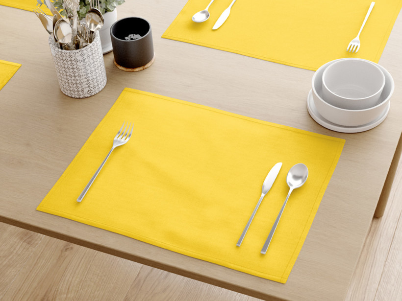 Prostírání na stůl 100% bavlněné plátno - žluté - sada 2ks