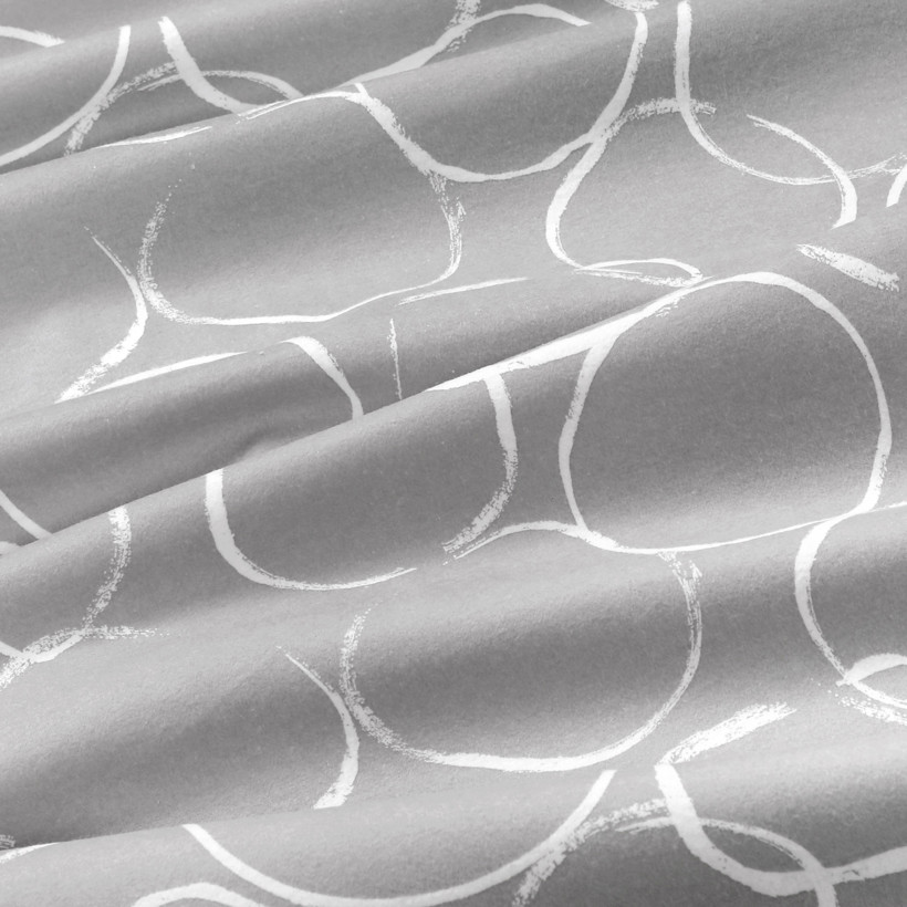 Flanelová látka - abstraktní obrysy na šedém