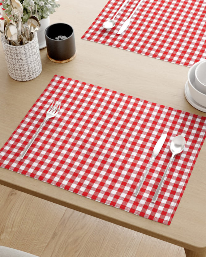 Prostírání na stůl 100% bavlna - malé červeno-bílé kostičky - sada 2ks
