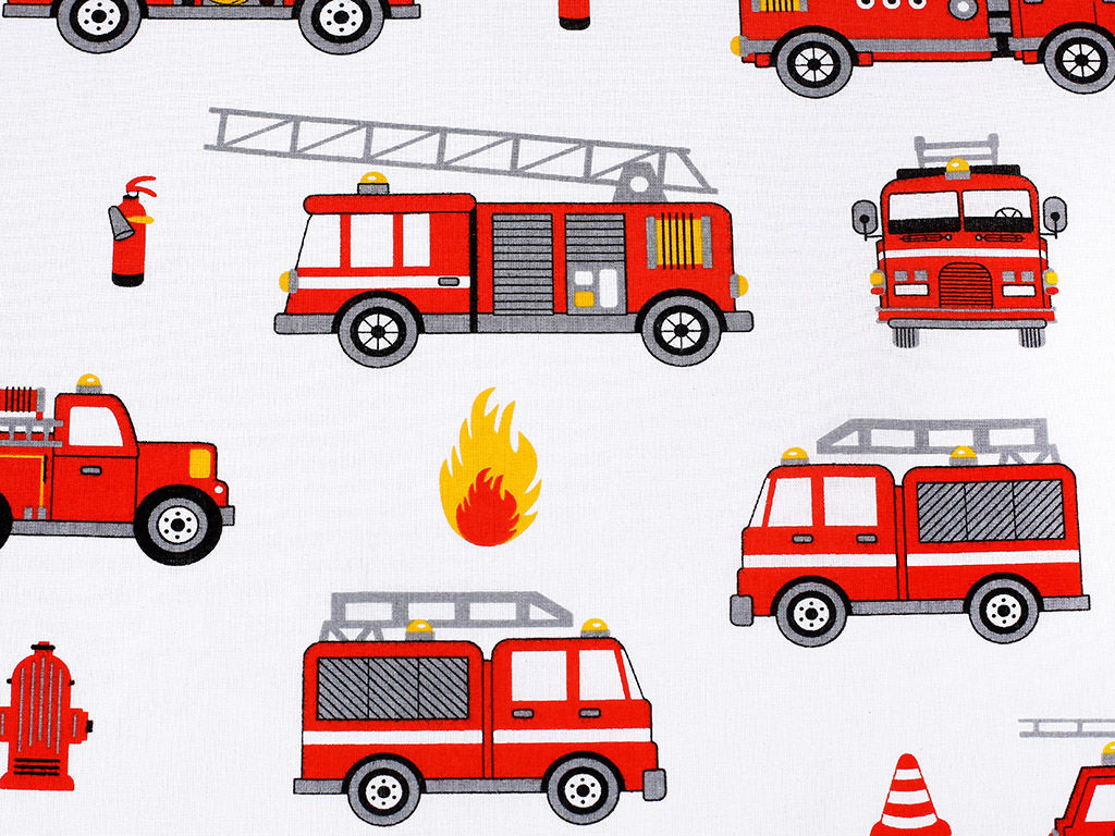 Bavlněné plátno - hasičská auta