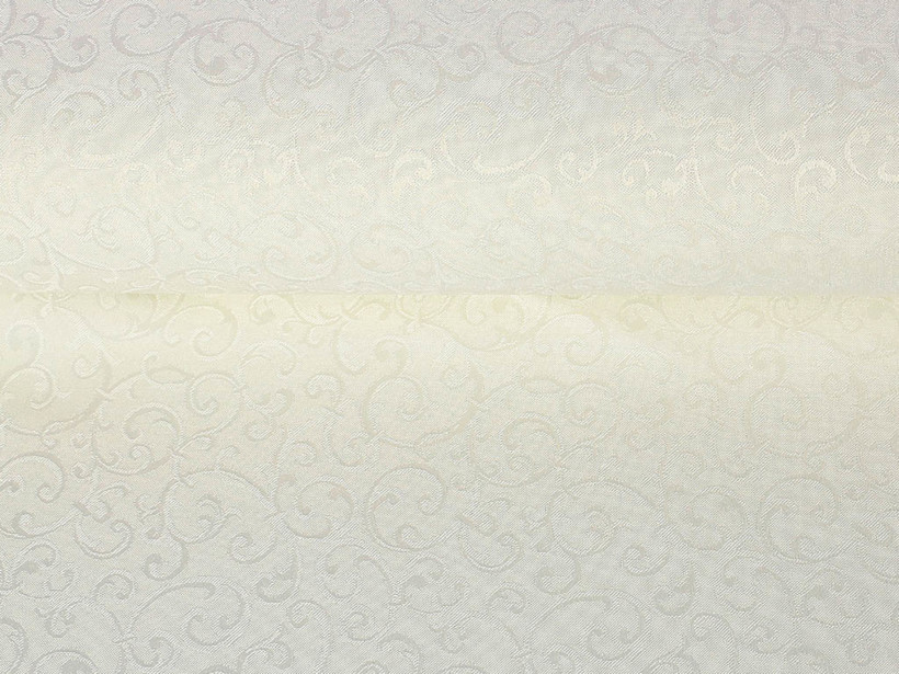 Luxusní teflonová látka na ubrusy - smetanová s malými ornamenty