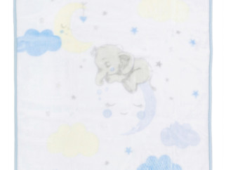 Dětská španělská deka Manterol Baby - sloník modrý - 75x100 cm
