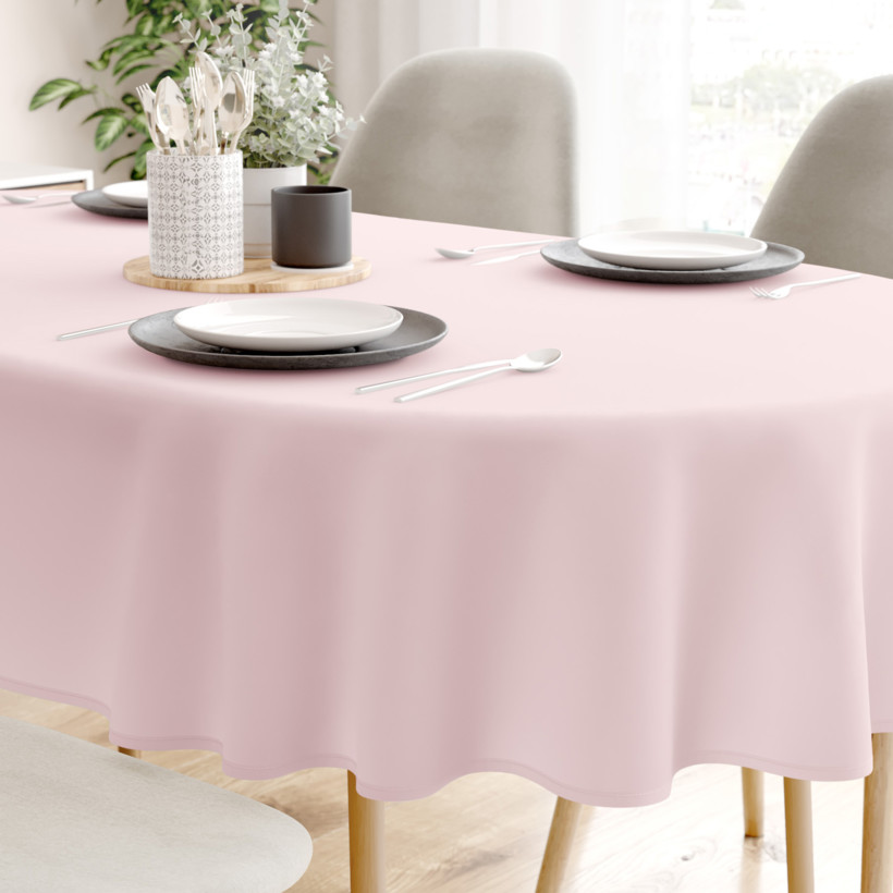 Oválný ubrus 100% bavlněné plátno - pudrově růžový