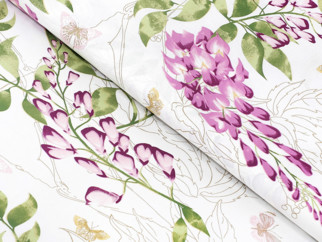 Bavlněné plátno Deluxe - květy vistárie - metráž š. 230 cm