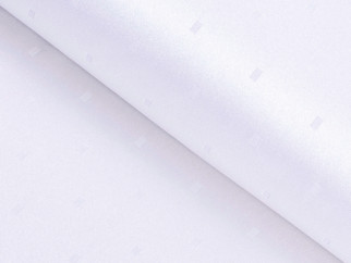 Luxusní teflonová látka na ubrusy - bílá s fialovým nádechem s lesklými obdélníčky - šířka 160 cm