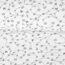 Bavlněný krep - šedé kytičky a motýlci na bílém - metráž š. 145 cm