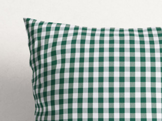 Bavlněný povlak na polštář KANAFAS - vzor malé zeleno-bílé kostičky