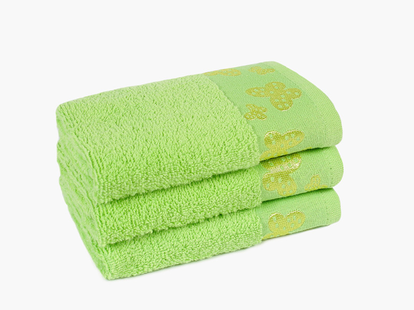 Dětský froté ručník Motýlci 30x50 cm - zelený