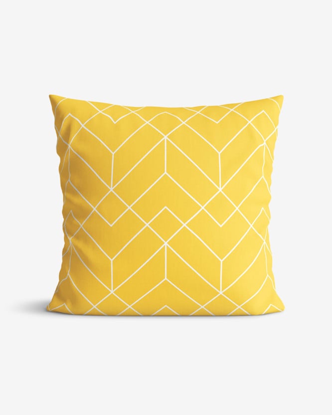 Bavlněný povlak na polštář - mozaika na žlutém
