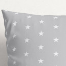 Vánoční bavlněný povlak na polštář - bílé hvězdičky na světle šedém