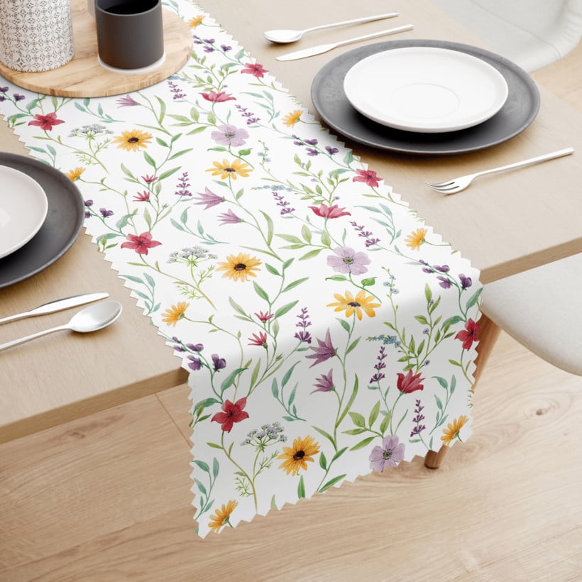 Běhoun na stůl teflonový - barevné jarní kvítí