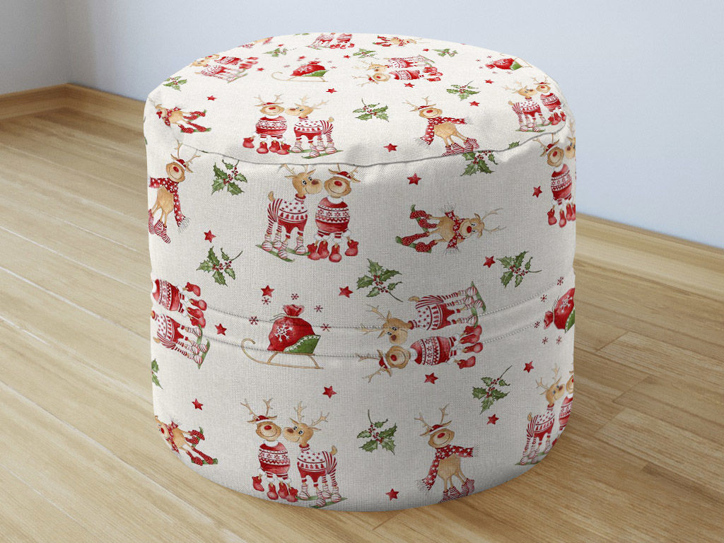 Vánoční sedací bobek 50x40cm - Loneta - veselí sobíci