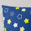 Dětský bavlněný povlak na polštář - vzor hvězdy na tmavě modrém