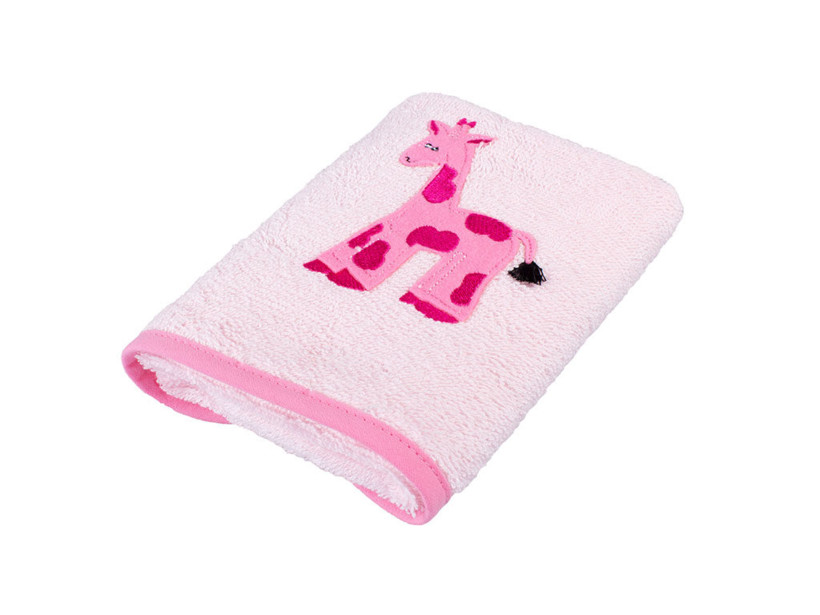 Dětský ručník Lili 30x50 cm růžový - žirafa