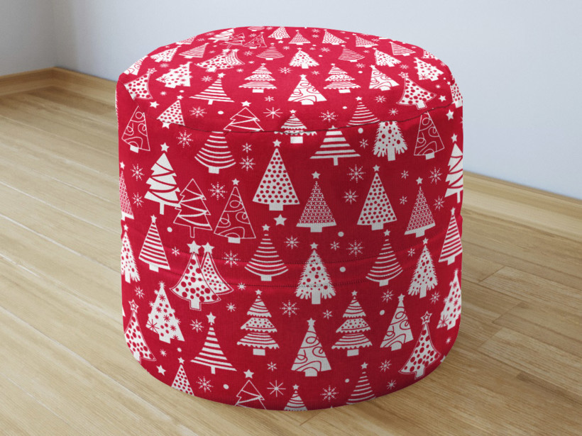 Vánoční bavlněný sedací bobek 50x40cm - stromečky na červeném