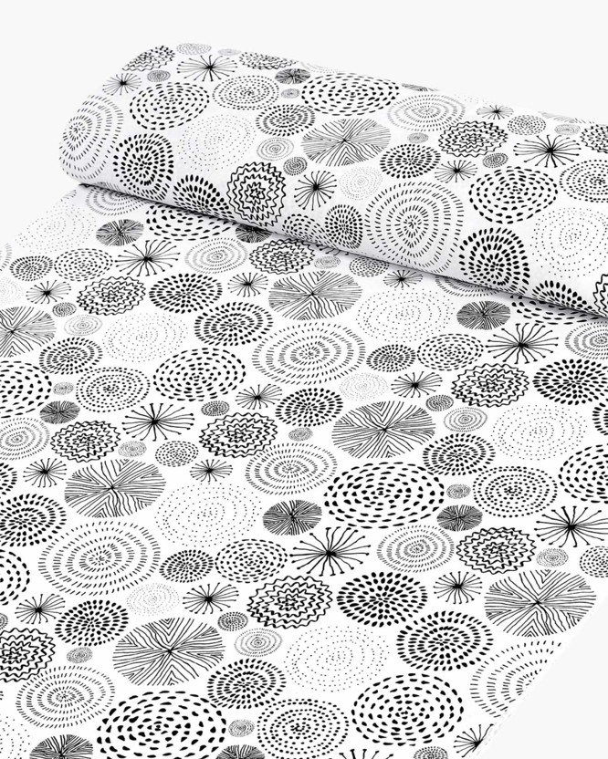 Bavlněné plátno - abstraktní kruhy