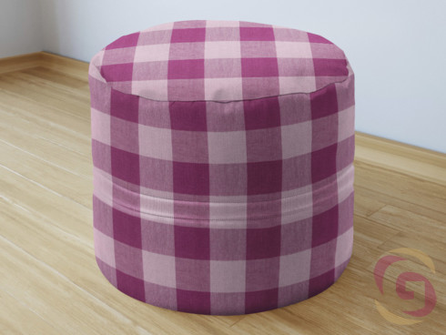 Bavlněný sedací bobek - vzor kostka velká fialová
