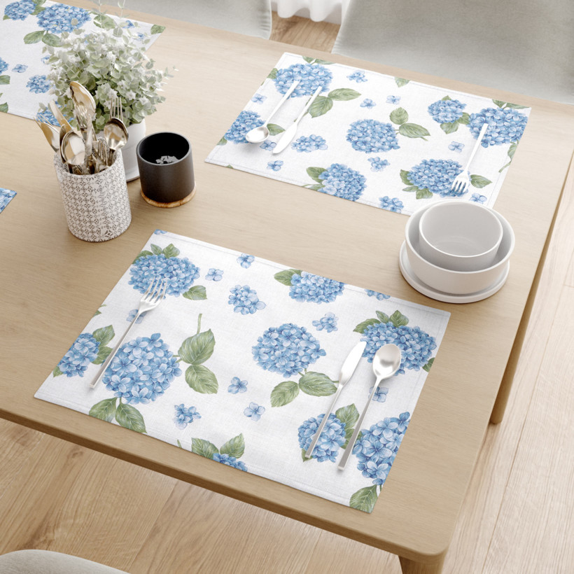Prostírání na stůl Loneta - modré květy hortenzie - sada 2ks
