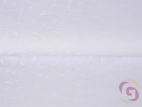 Luxusní teflonová látka na ubrusy - bílá s fialovým nádechem s velkými ornamenty