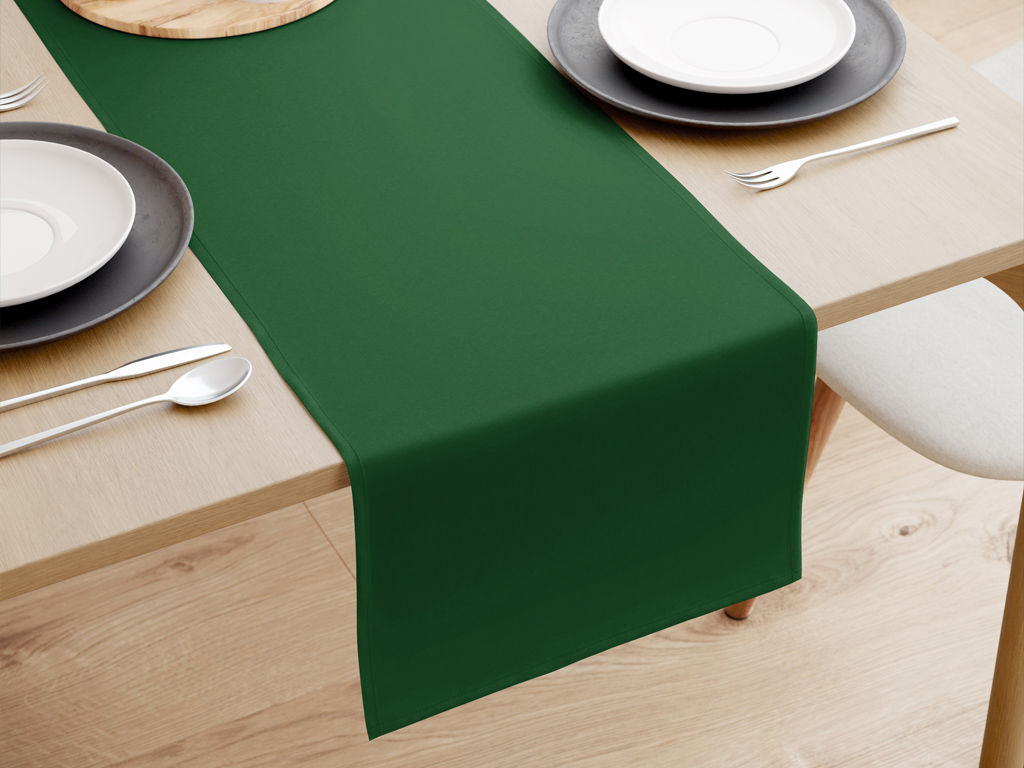Běhoun na stůl 100% bavlněné plátno - tmavě zelený starý