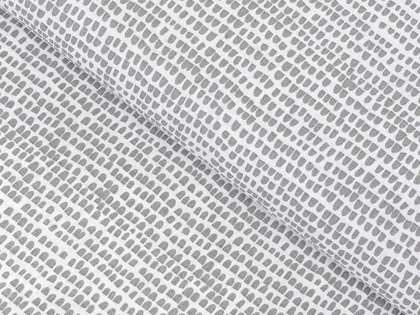 Bavlněné plátno - drobné šedé tvary na bílém