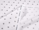 Dekorační závěs LONETA - vzor šedé srdíčka na bílém