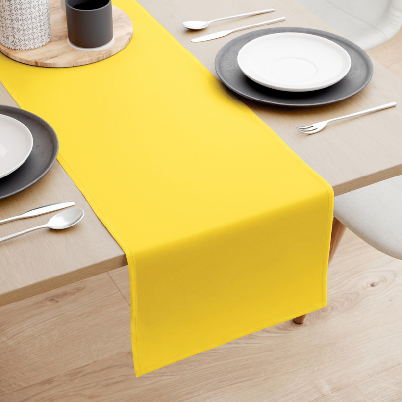 Běhoun na stůl 100% bavlněné plátno - žlutý