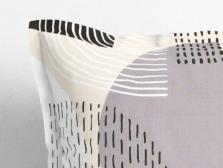 Bavlněný povlak na polštář s ozdobným lemem - barevné abstraktní tvary