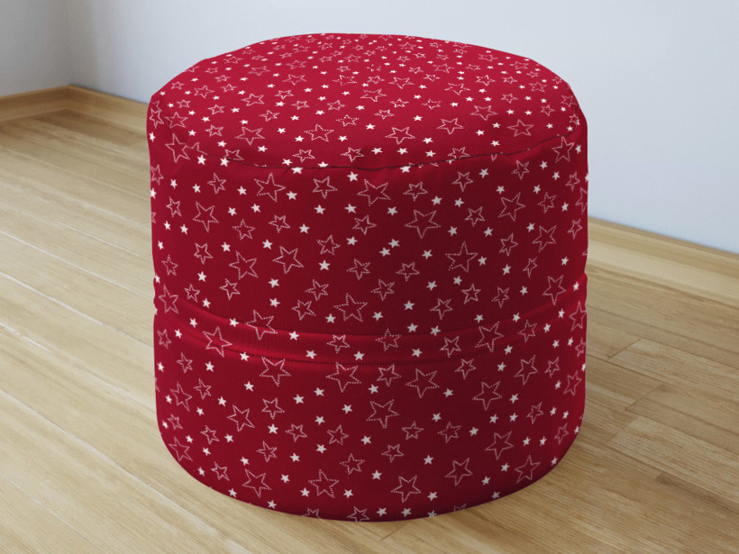 Bavlněný sedací bobek 50x40cm - bílé hvězdičky na červeném