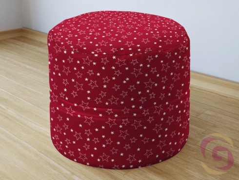Bavlněný sedací bobek - vzor bílé hvězdičky na červeném