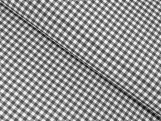 Dekorační látka MENORCA - vzor malé tmavě šedé a bílé kostičky - šířka 140cm