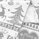 Vánoční oválný ubrus 100% bavlněné plátno - vánoční symboly na bílém