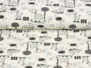 Bavlněný krep - vzor 501 šedí oslíci - metráž š. 145cm