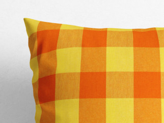 Bavlněný povlak na polštář - velké oranžovo-žluté kostky