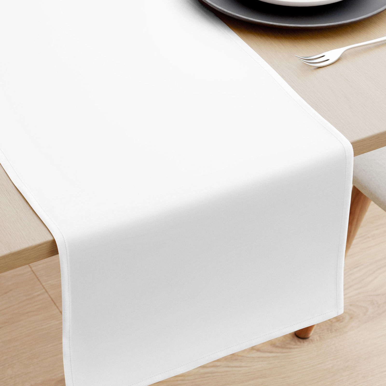 Běhoun na stůl 100% bavlněné plátno - bílý