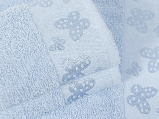 Dětský froté ručník Motýlci 30x50 cm - světle modrý