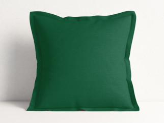 Dekorační povlak na polštář s ozdobným lemem LONETA - UNI tmavě zelený