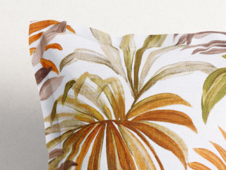 Dekorační povlak na polštář s ozdobným lemem LONETA - barevné palmové listy