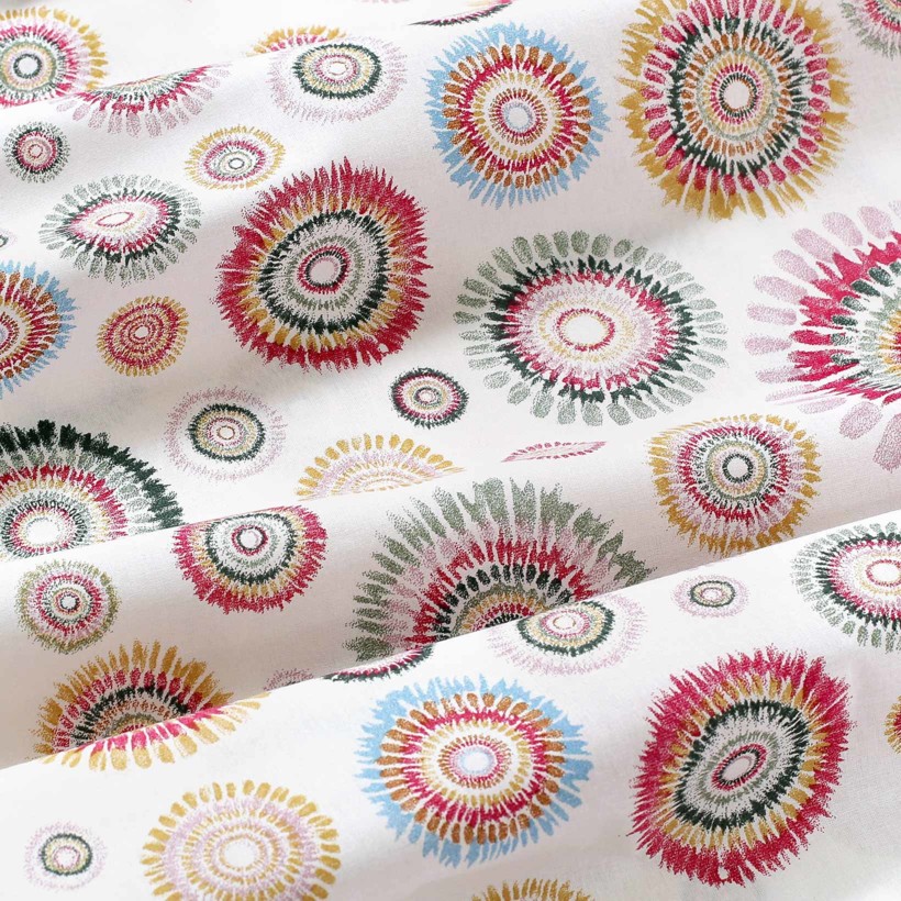 Bavlněné plátno - batikované kruhy