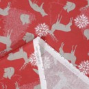 Vánoční dekorační látka Loneta - vánoční zvířátka na červeném - šířka 140 cm