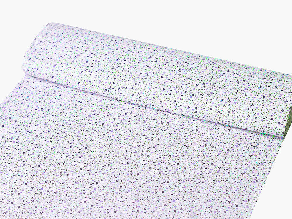 Bavlněné plátno - drobné fialové kvítí