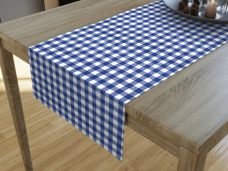 Dekorační běhoun na stůl MENORCA - vzor modré a bílé kostičky