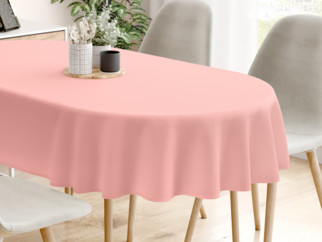 Oválný ubrus 100% bavlněné plátno - pastelově růžový