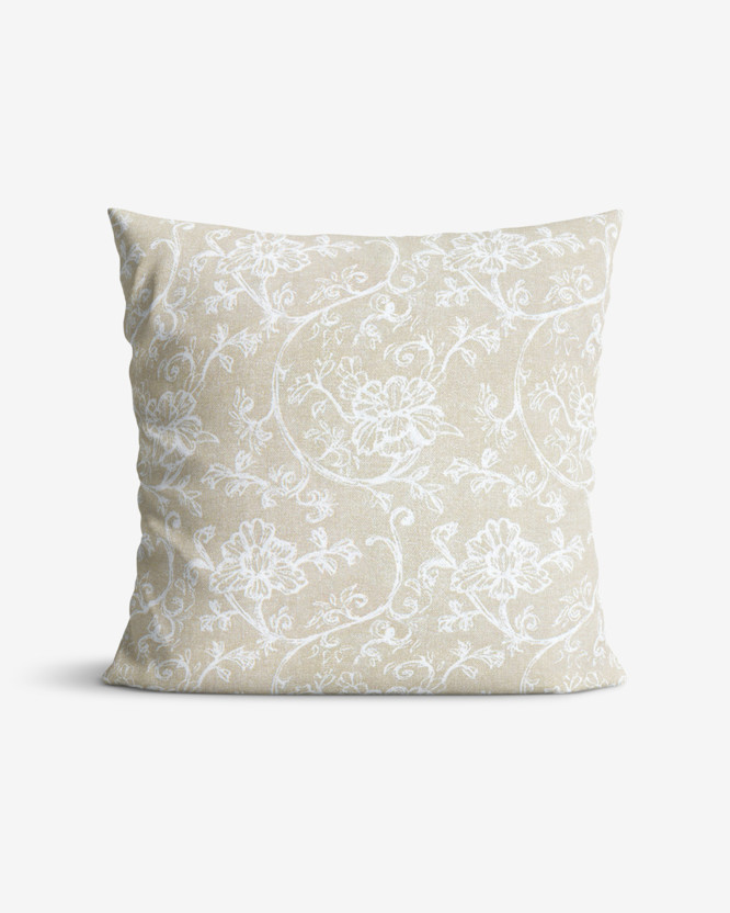 Dekorační povlak na polštář Loneta - bílé popínavé květiny