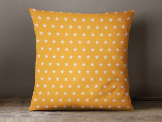 Bavlněný povlak na polštář - vzor bílé hvězdičky na oranžovém