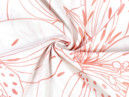 Bavlněný satén - vzor 1054 lilie na bílém - metráž š. 240cm